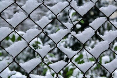 Snow on Fencing in Springfield Ma